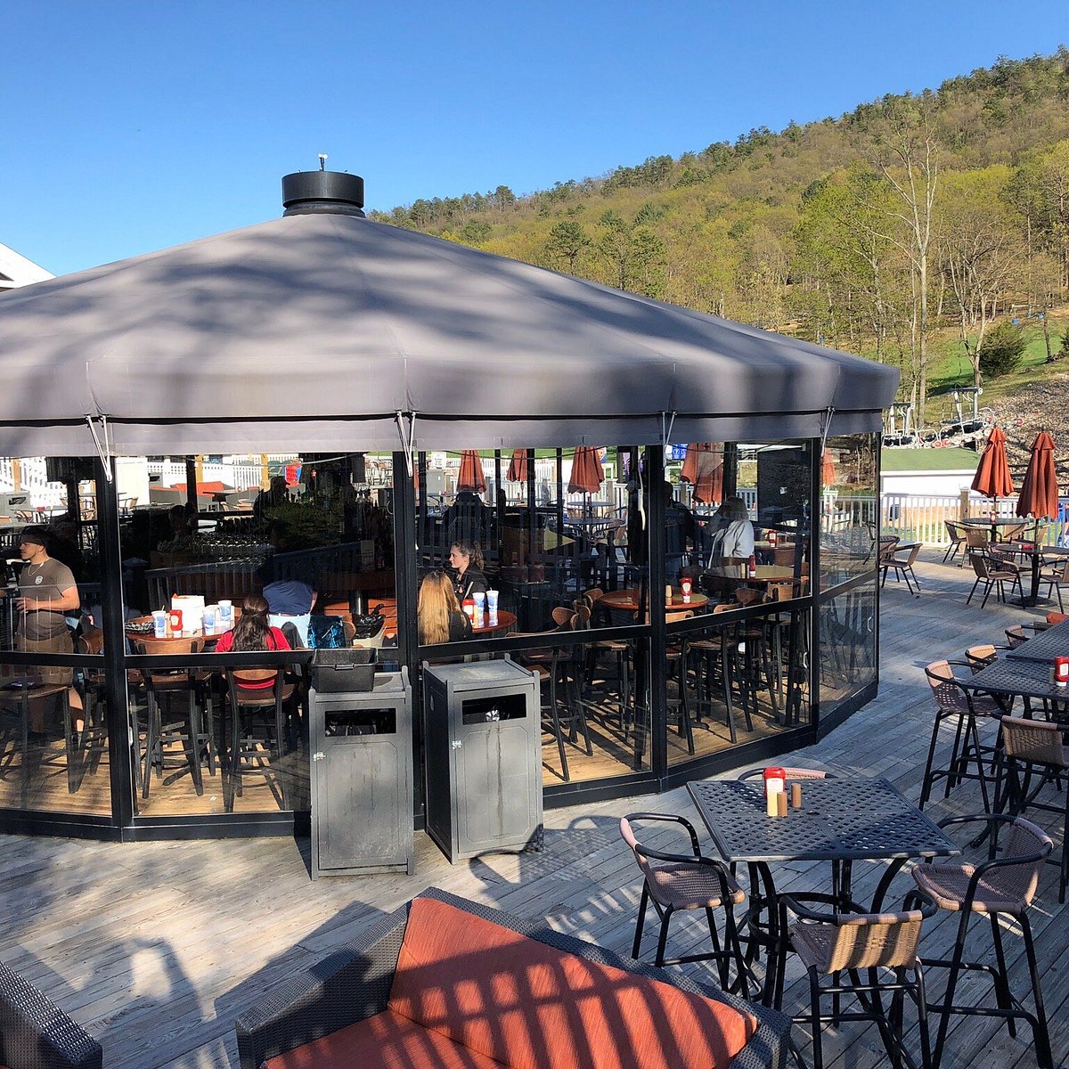 Deck seating at Base Camp