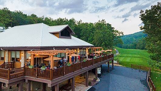 Deck seating at Campfire Grill